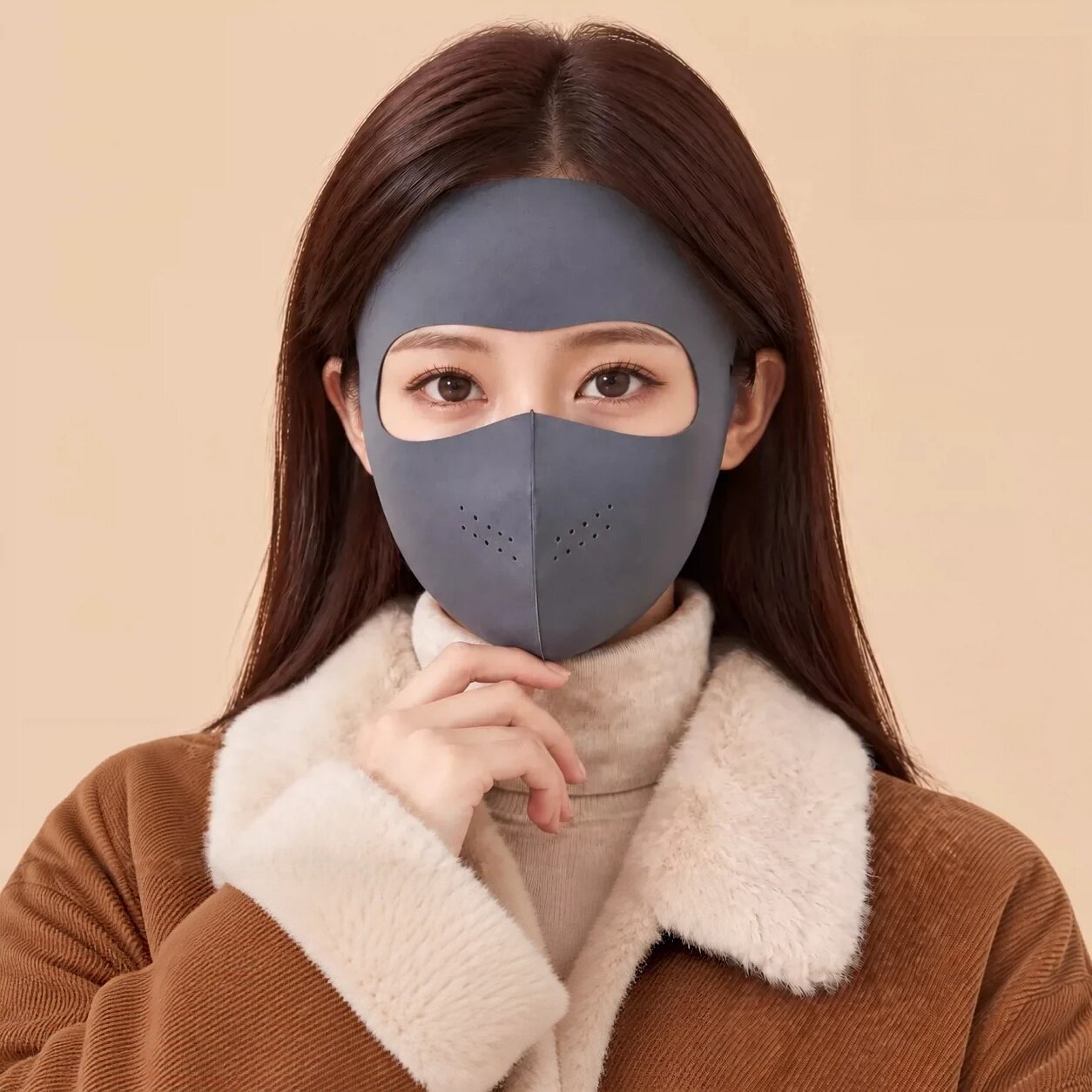 加厚保暖面罩女骑车防风防寒秋冬季立体显瘦高颜值全脸口罩脸基尼