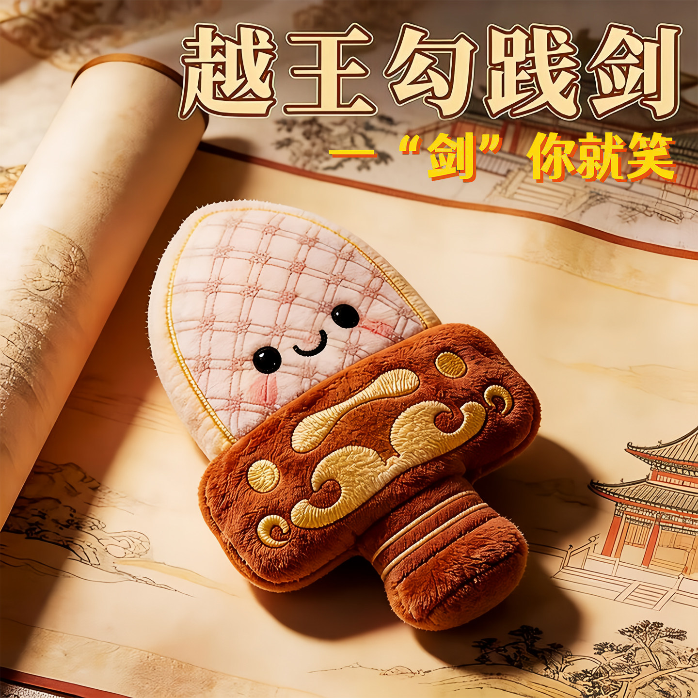 越王勾践剑毛绒挂件会发声可爱