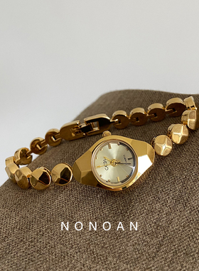 NONOAN 小金豆设计手表女圆形小表盘链条高级ins时尚气质腕表A37