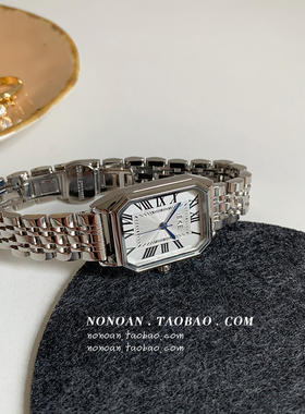 NONOAN 经典方形ins风手表女简约气质chic文艺复古罗马刻度钢带表