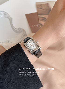 NONOAN 方形高级感复古罗马数字ins风手表女学生极简约气质石英表