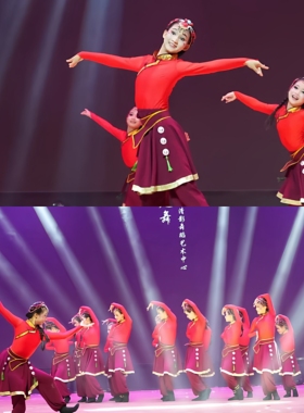 儿童起舞舞蹈服藏族蒙古舞演出服我的草原次仁拉索少数民族群舞服