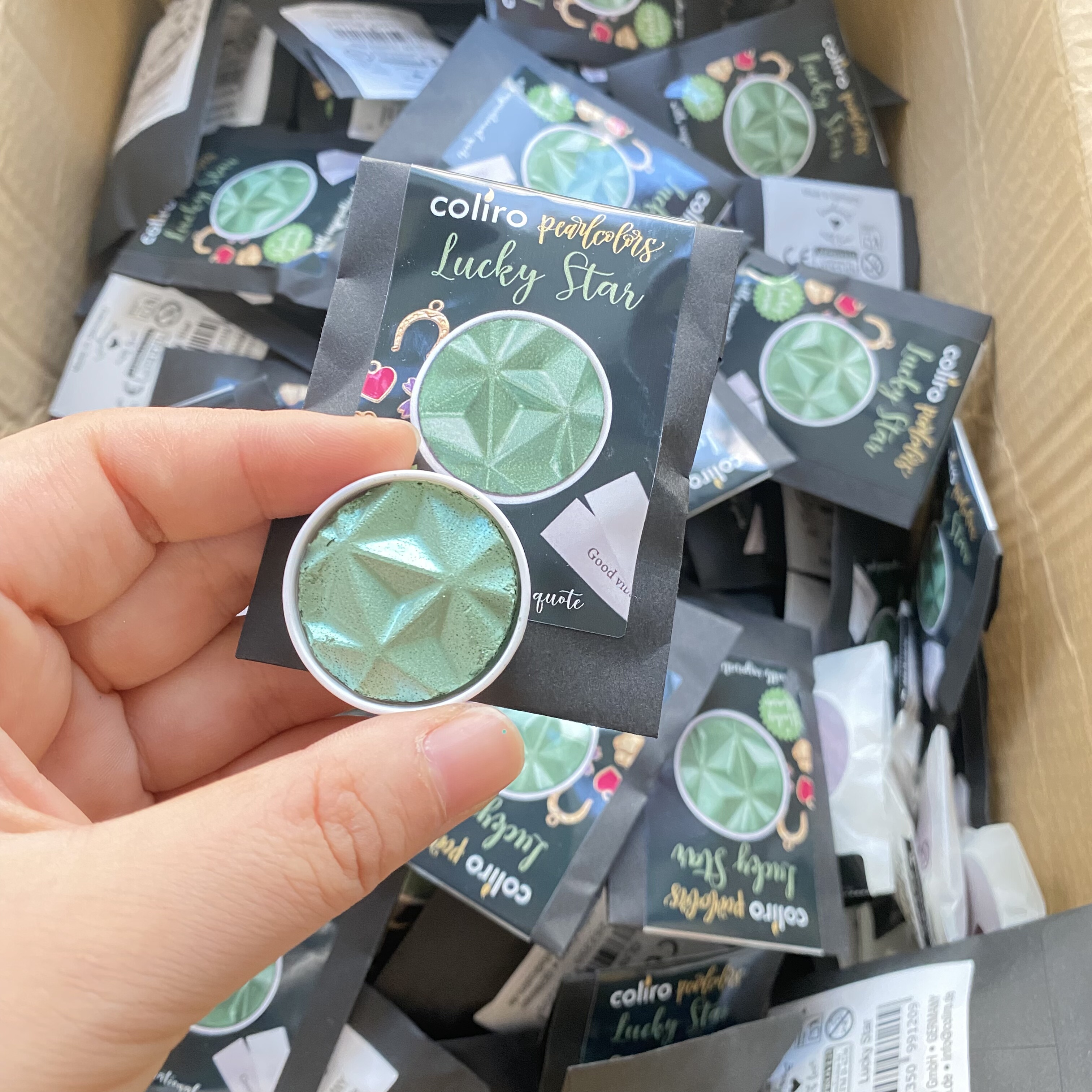 德国coliro Finetec手工固体珠光水彩颜料cl10幸运星限定色