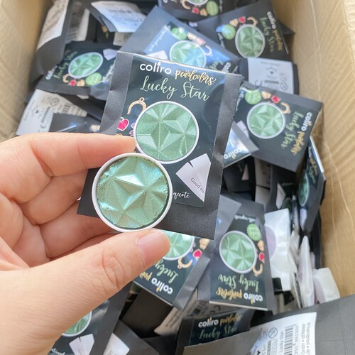 德国coliro Finetec手工固体珠光水彩颜料cl10幸运星限定色