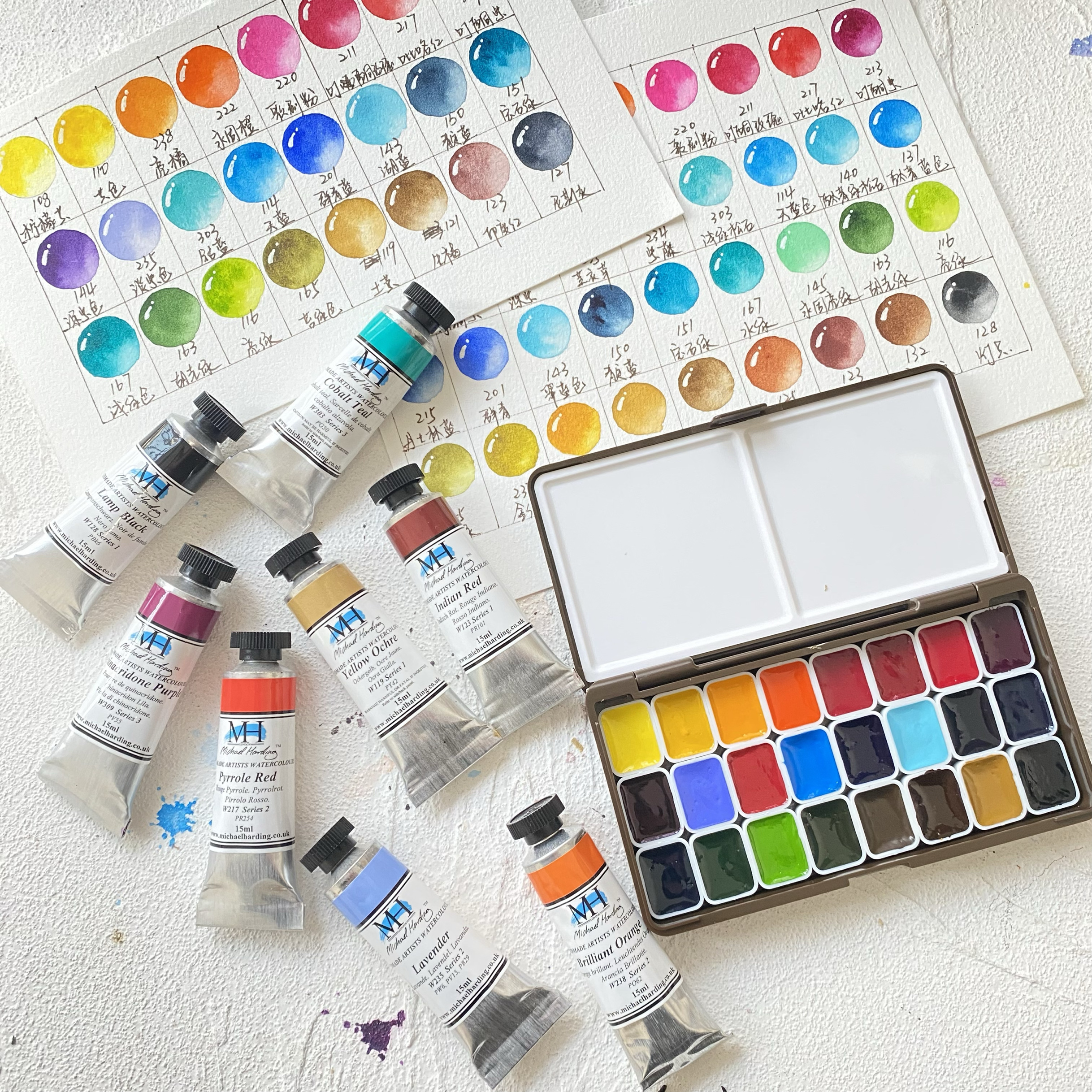 英国麦克哈丁水彩艺术家级水彩颜料分装大师级TN名片盒便携装
