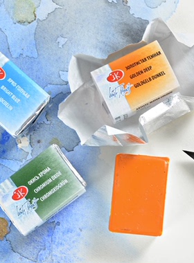 俄罗斯白夜艺术家水彩颜料固体全色系自选色水彩专业级分层色