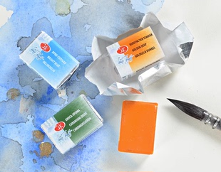 俄罗斯白夜艺术家水彩颜料固体全色系自选色水彩专业级分层色