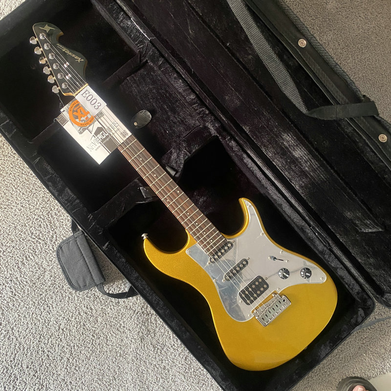 金色电吉他意大利XAVIER小双摇 铝镍钴拾音器威尔金森琴钮+拉弦板