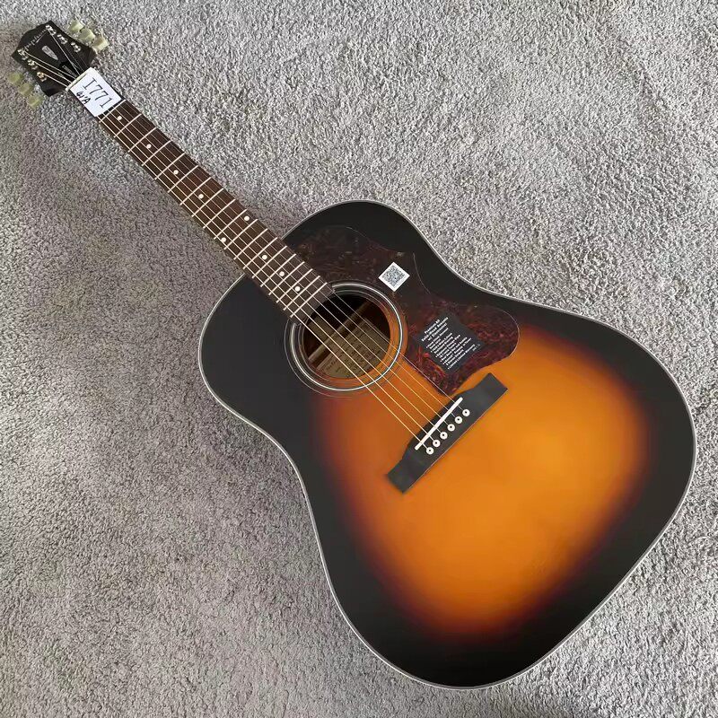Epiphone AJ45全单板电箱吉他41英寸日落色 全单板木吉他正品尾单