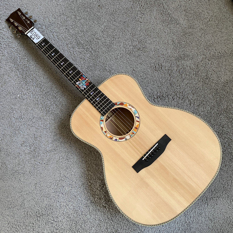 定制款36寸全单木吉他外贸品牌云杉桃花芯全单板全新儿童教学进阶