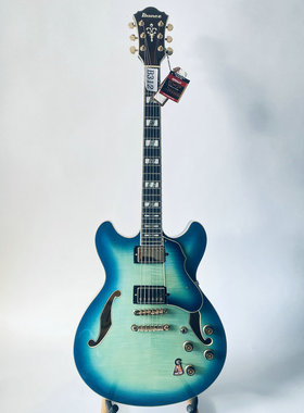 IBANEZ AS153爵士电吉他蓝色虎纹 半空心琴体 依班纳Artstar 库存