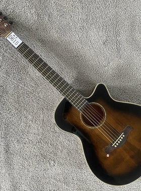 ROSEN卢森木吉他 40英寸 烟熏色 全桃箱体 练习琴 民谣 库存微瑕