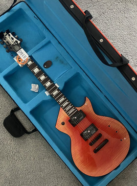 LP Custom电吉他红色虎纹枫木意大利Xavier正品LP进口拾音器T-O-M