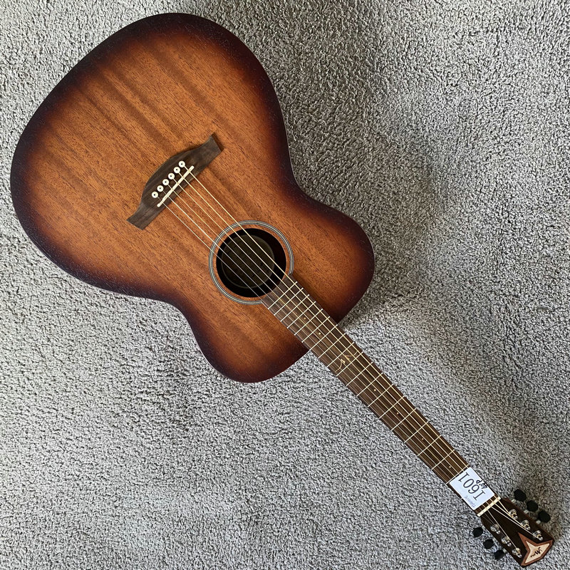 40寸木吉他 烟熏色民谣 台湾Veelah改标iMMa OM桶形全桃箱体 库存