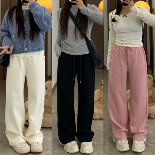 王叔叔简约百搭动感亲肤阔腿裤