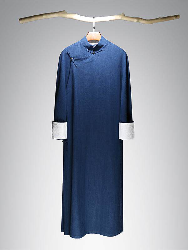 CROSS TALK COSTUME COTTON AND HEMP CHINESE STYLE MANDARIN GOWN GOWN TANG SUIT REPUBLIC OF CHINA STYLE RETRO COAT CHORUS PERFORMANCE COSTUME