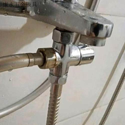 淋浴阀快开分水器一进二出4分6分通用阀门大流量全铜三通花洒配.