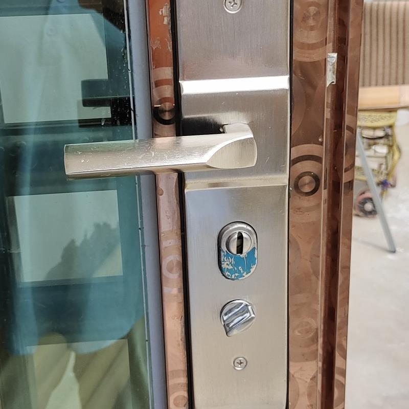 防盗门把手通用型加厚面板门锁具老式门配件家用拉手大门套装手.图片