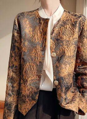 新中式国风减龄刺绣复古妈妈唐装上衣女大码胖mm短款小香风外套