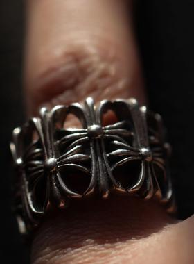 男女款S925纯银欧美风十字架戒指