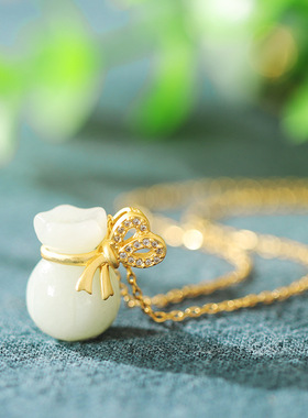 钱袋项链夏尼和田玉节日银新中式