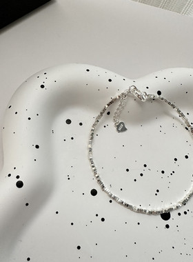 夏尼S925纯银韩版碎银子项链简约异形小石头手链