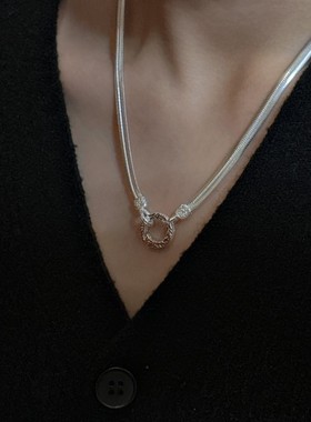 唐草纹理重工项链夏尼S925纯银