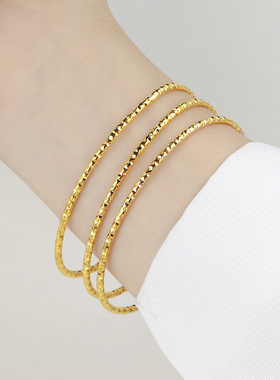 钛钢高保色可叠带手镯