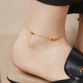 钛钢脚链八方来财小方块脚链C159