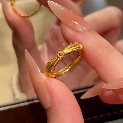 钛钢高保色轻奢高级感蝴蝶戒指