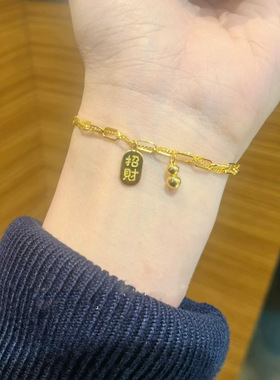 不掉色小众精致双层招财葫芦手链