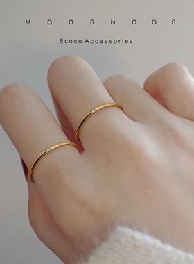 钛钢戒指通勤百搭单颗锆石戒