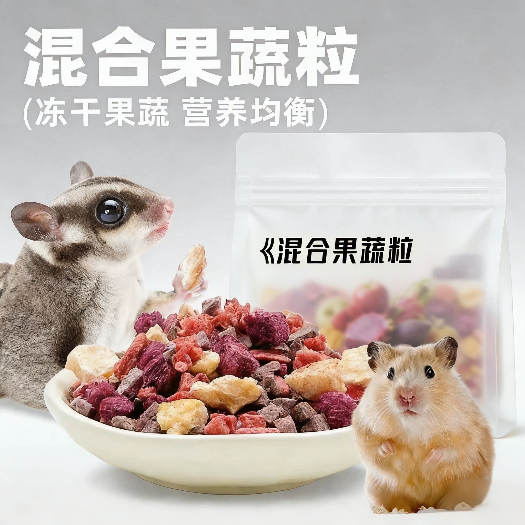 蜜袋鼯零食仓鼠冻干果蔬颗粒水果干维生素花枝鼠龙猫金丝熊零食