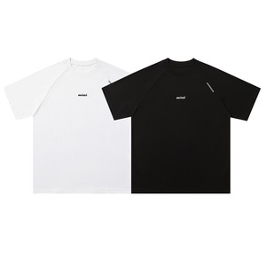 白底 T6073-P42 81%棉 19%锦纶 夏季简约刺绣短袖T恤半袖打底T恤图片