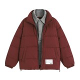 YR0027-P178-新款羽绒服外套牛仔领假两件宽松白鸭绒羽绒服外套男，男装羽绒服，电商C309A