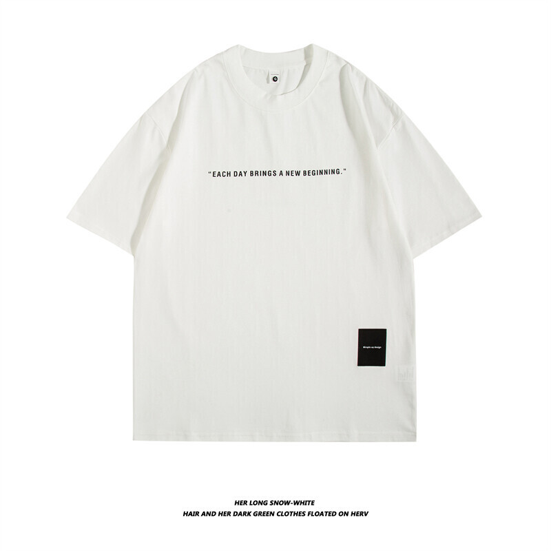 7363-P35纯棉克重260g夏装得物抖音高品质字母印花短袖T恤,男装T恤,电商C309A