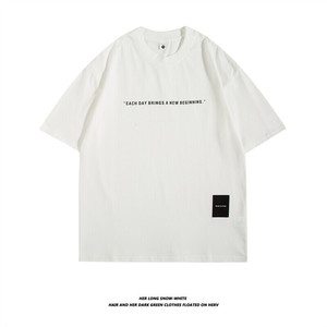 7363-P35 纯棉克重260g 夏装得物抖音高品质字母印花短袖T恤图片