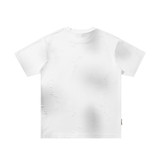 白底T5746-P3849%棉47%聚酯纤维4%氨纶做旧破洞工艺短袖T恤潮，男装T恤，电商C309A