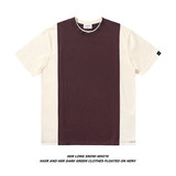 T6686-P5667%棉33%聚酯纤维夏季新款美式百搭拼色短袖T恤半袖t，男装T恤，电商C309A
