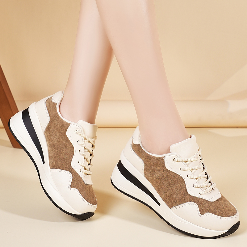 真皮厚底休闲鞋时尚运动鞋女