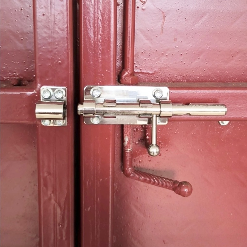 明装卫生间门栓带孔螺丝防盗门扣6/8寸加厚插销锁拴扣左右插销