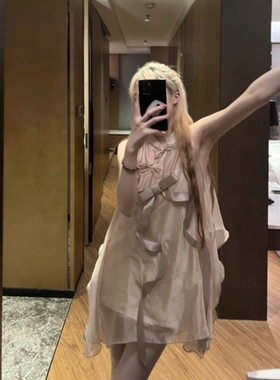 shui-珊瑚芍药 新中式大蝴蝶结手工定位纯欲两件套上衣裙