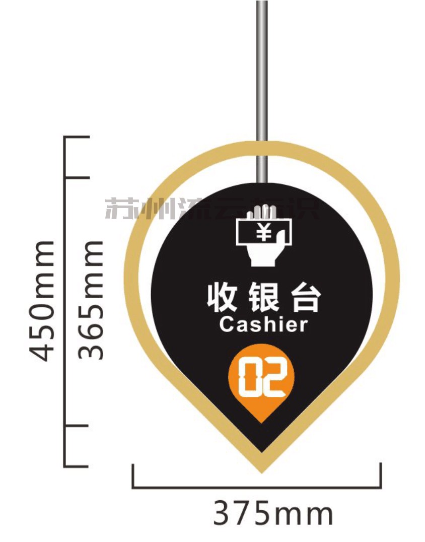 超市收银台灯箱称重台超市区域分类指示牌吊楣发光字悬挂双面灯箱