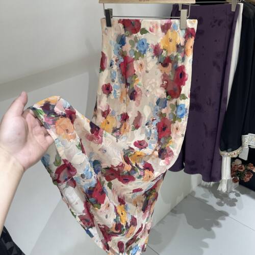 小清新花朵印花高腰松紧半身裙女2026夏季新款时尚漂亮A型中长裙