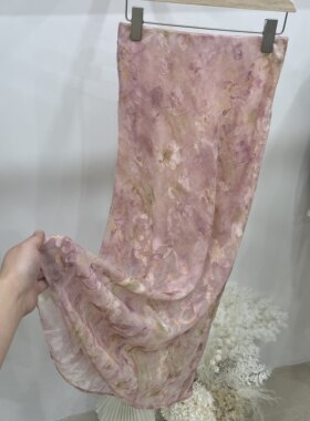 复古印花半身裙女高腰显瘦中长裙百搭气质A字裙温柔半裙