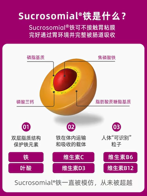 SiderAL意大利活性叶酸维生素补铁粉贫血孕期铁元补气血女性育血