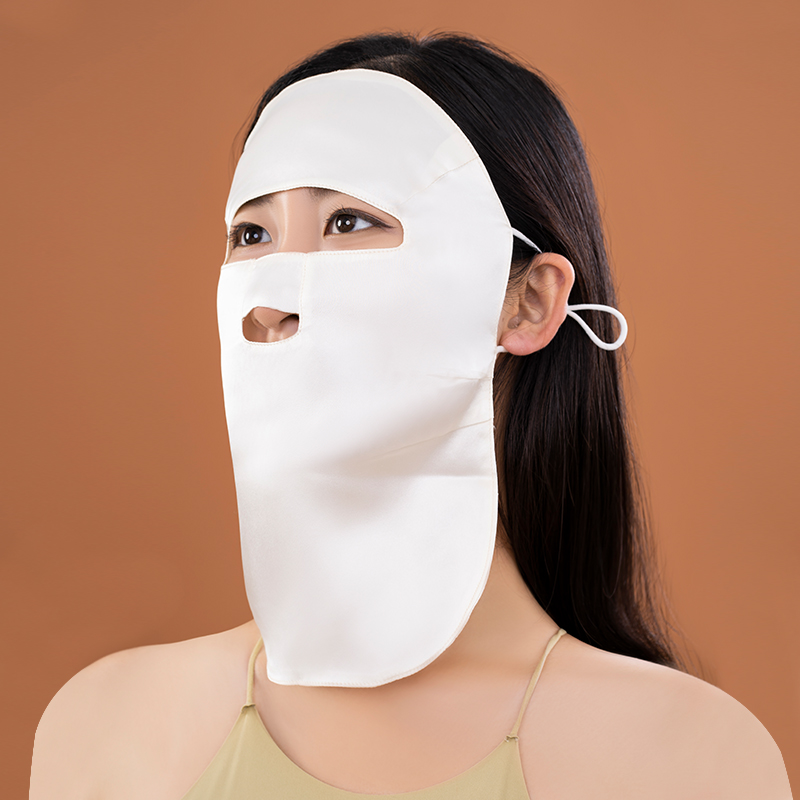 真丝全脸防晒面罩户外遮脸骑行