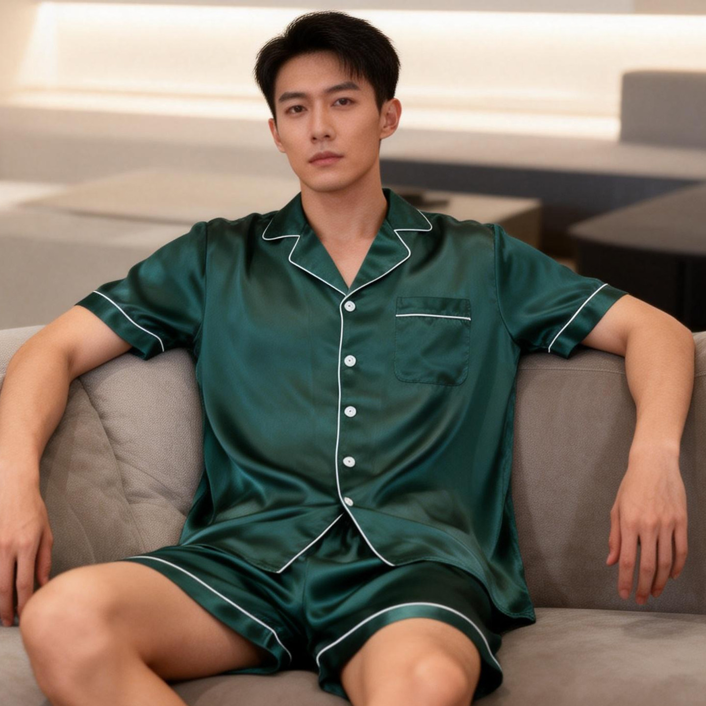 真丝睡衣两件套短袖短裤家居服男士重磅22姆米100%桑蚕丝高级丝绸,女士内衣/男士内衣/家居服,睡衣/家居服套装,淘宝优惠券,粉丝福利购,淘宝优惠卷