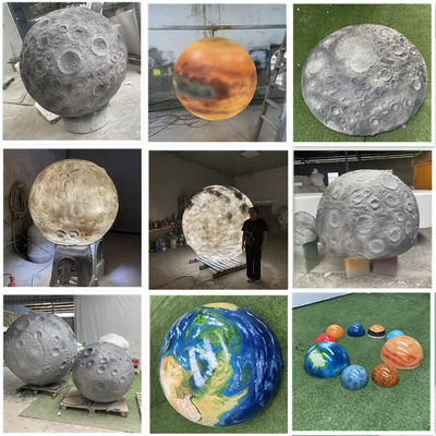 仿真大型九大行星模型定制创意透光星球月球玻璃钢雕塑吊顶圆球