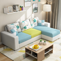 Fabric sofa small family special clearance rental room sofa economy three person sofa living room modern simplicity
